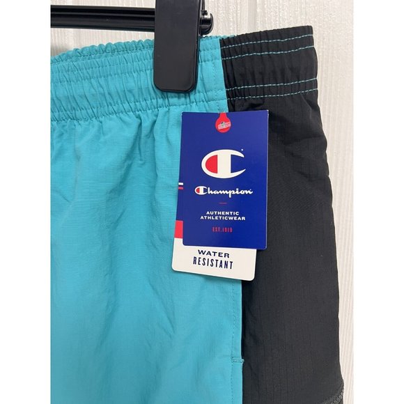 Champion Men's Black And Blue Elastic Waist Pull-On Drawstring Shorts Size XL - Picture 5 of 10